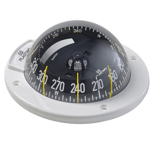 Plastimo Olympic 100 Compass - White - Horizontal - Black Conical Card