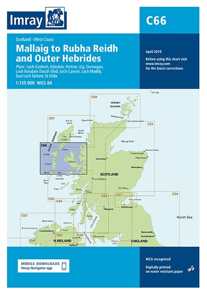 Imray C66 Mallaig to Rudha Reidh and Outer Hebrides Chart