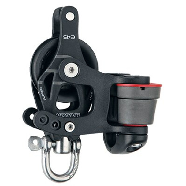 Harken Aluminum Element Single Swivel Block with Cam Cleat/Becket 6236 - 45mm