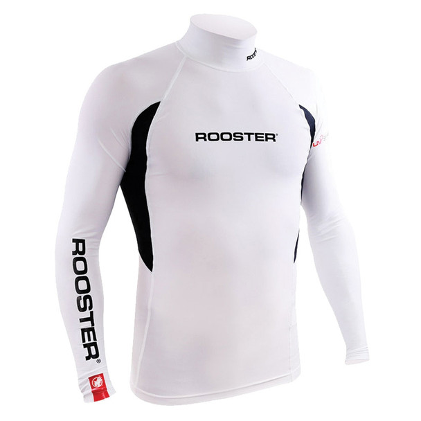 Rooster long sleeved rash vest -  white