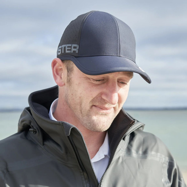 Rooster Structured Cap in navy, on model