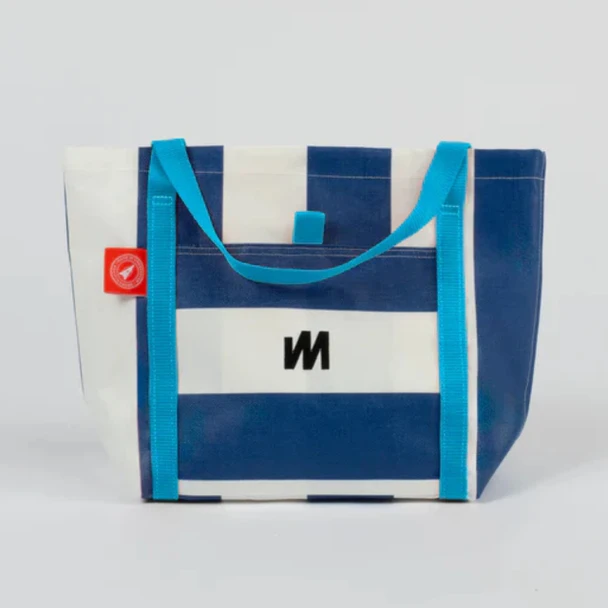 McWilliam Tote Bag - Blue with Sky Blue Handle