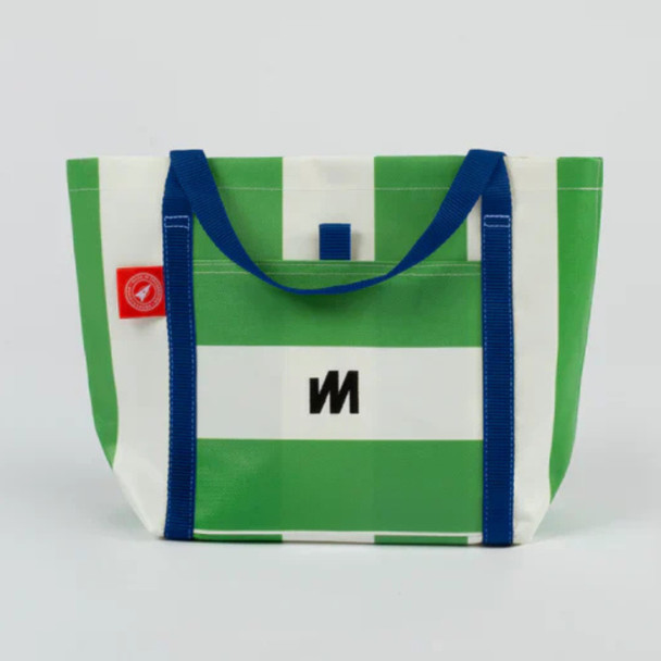 McWilliam Tote Bag - Green with Navy Handle
