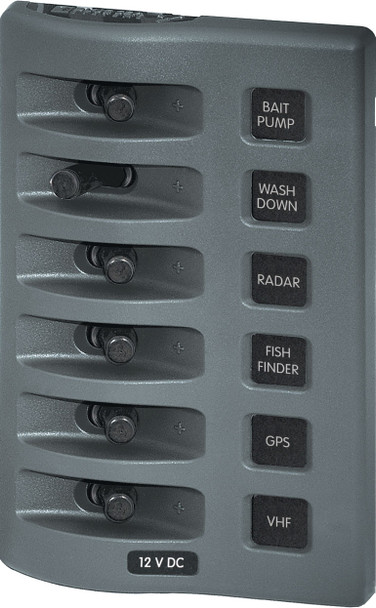 Blue Sea WeatherDeck® 12V DC Waterproof Switch Panel - 6 Position