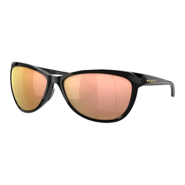 Oakley Pasque Polished Black Prizm Rose Gold Polarized Sunglasses - front