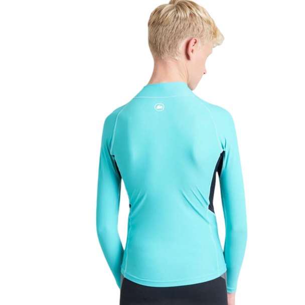 Rooster Long Sleeve Rash Vest - Juniors - Teal - Front
