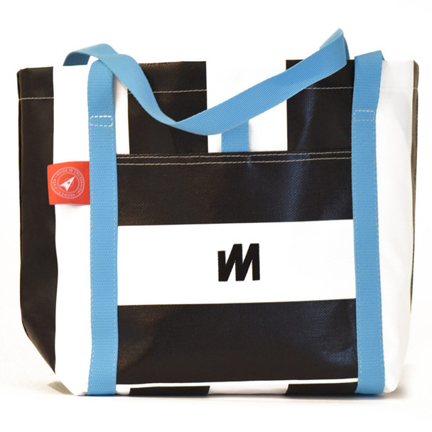 McWilliam Tote Bag - Black with Sky Blue Handle