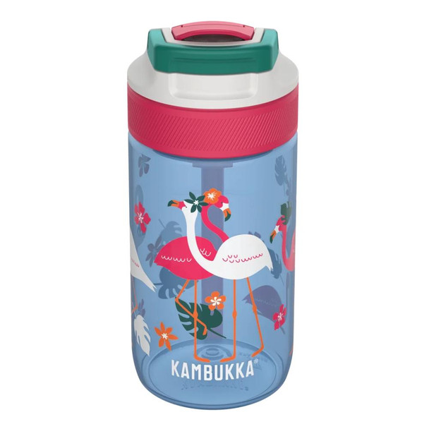 Kambukka Lagoon Water Bottle 400ml with Spout Lid - Blue Flamingo