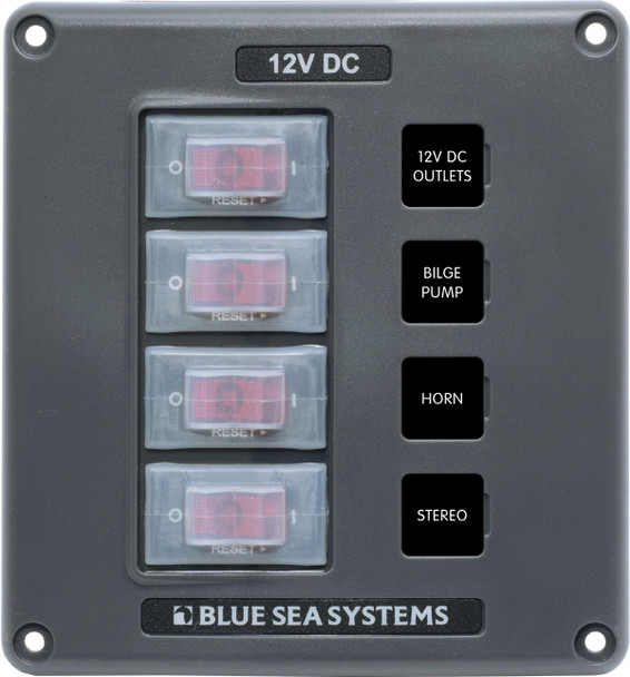 BS4320 Water Resistant Circuit Breaker Switch Panel 4 Pos.