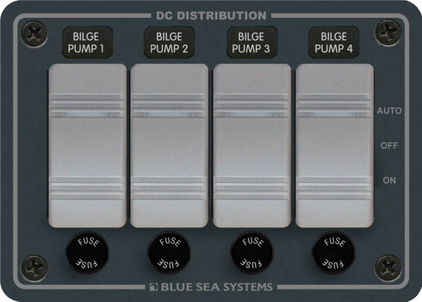Blue Sea Contura Water Resistant Panel - Bilge Pump Control 4 Pos. 8666