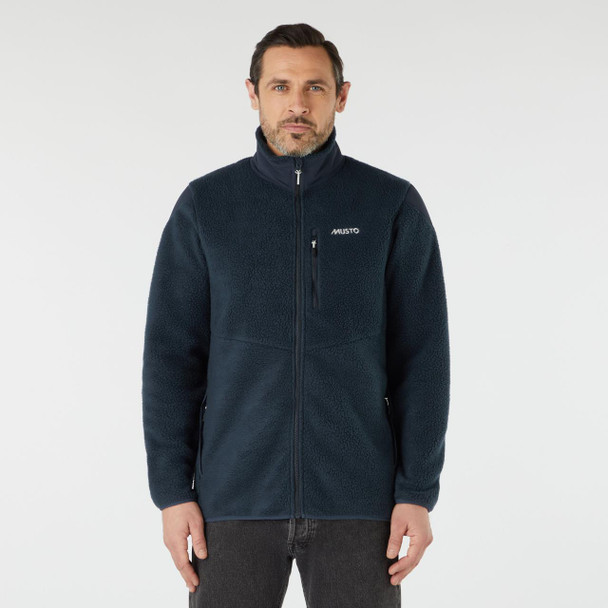 Musto Men's Nautic Full Zip Pile Fleece - Navy, model