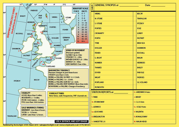 Shipping Forecast Cockpit Card Stu0139