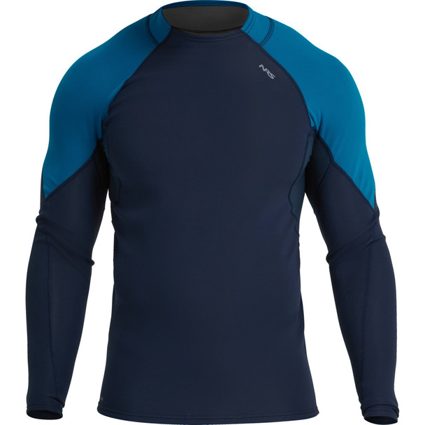 NRS Men's HydroSkin 0.5 Long-Sleeve Shirt - Navy/Mykonos