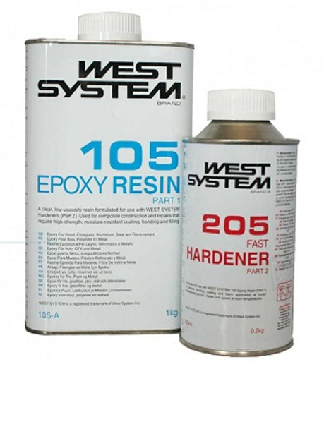 West System Pack A 105 Resin & 205 Hardender