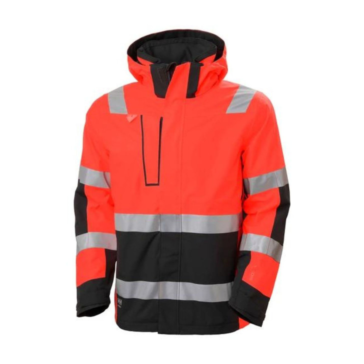 HH Workwear Alna 2.0 Hi Vis Waterproof Shell Jacket   Red / Ebony