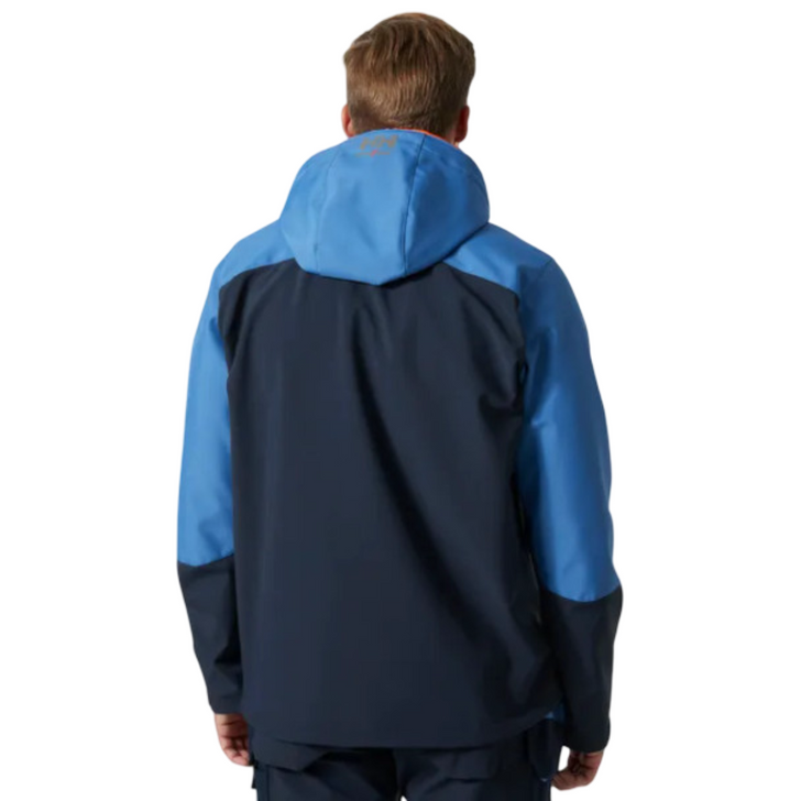 HH Workwear Oxford Hooded Softshell Jacket - Navy/Stone Blue