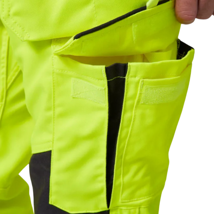Helly Hansen Alna 2.0 Hi Vis Construction Bib Trousers Yellow/Ebony - Front View