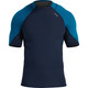 NRS Men's HydroSkin 0.5 Short-Sleeve Shirt - Navy/Mykonos