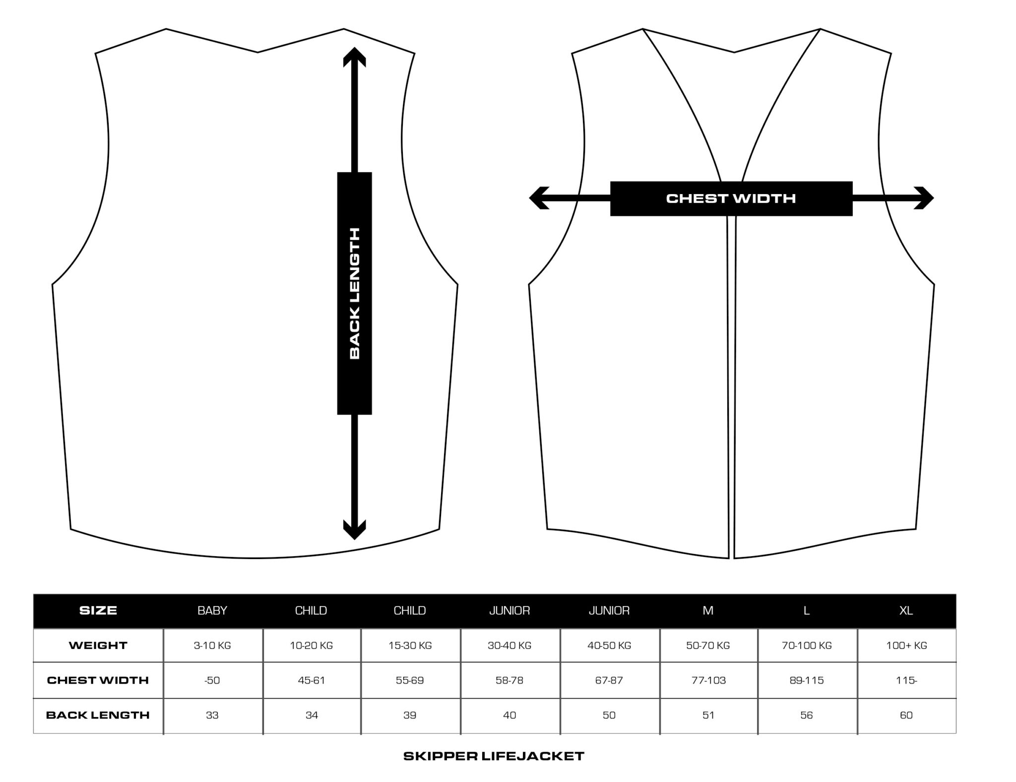 Baltic Skipper 100N lifejacket size