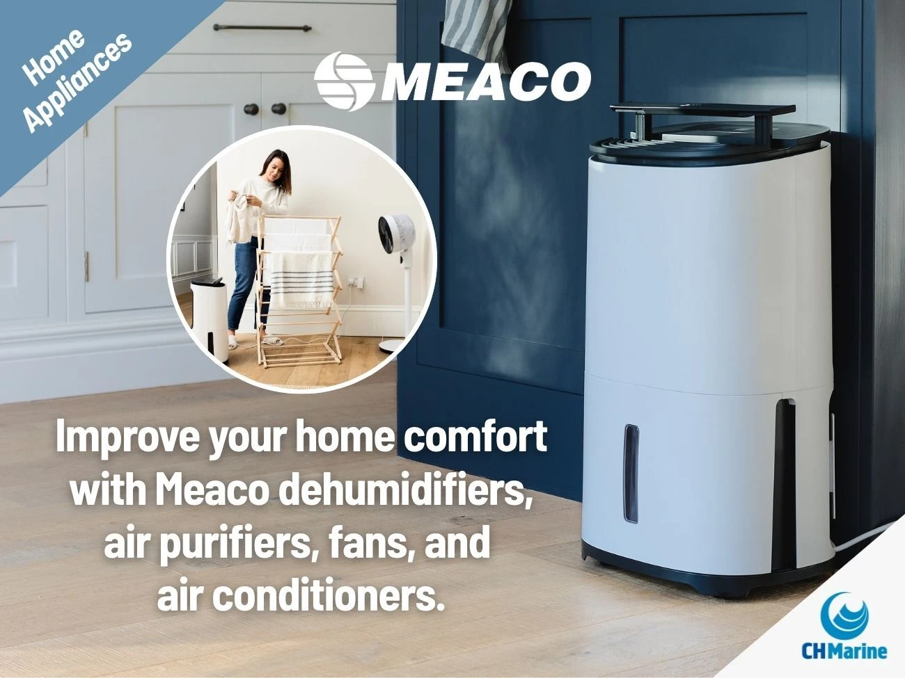 Meaco dehumidifiers, air purifiers, fans and air conditioners