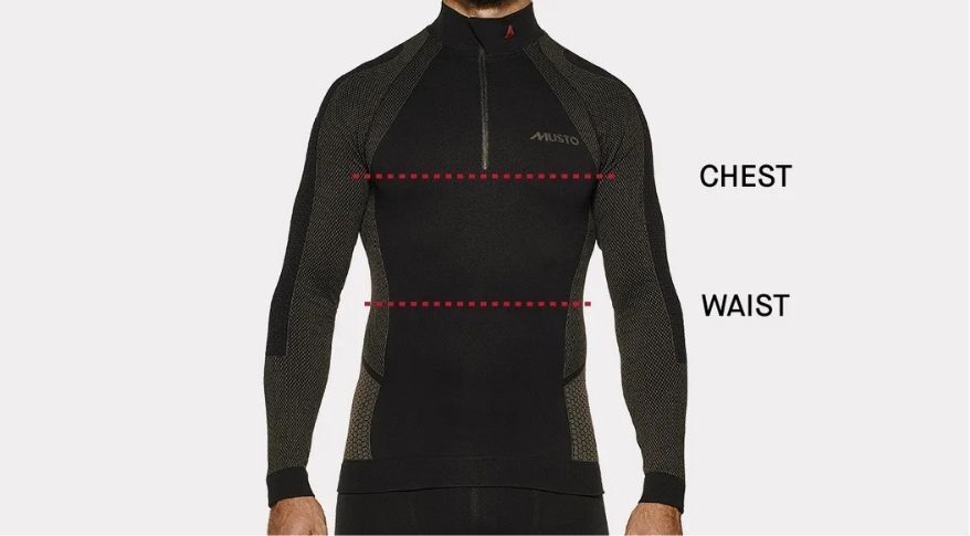 Musto men's top sizing