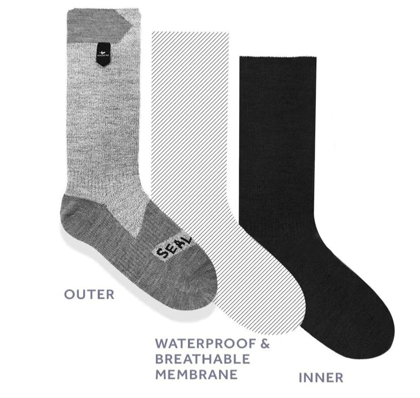 Sealskinz waterproof socks layers