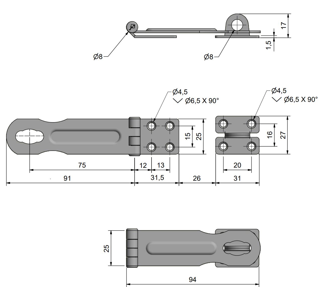 70mm hasp and staple lock