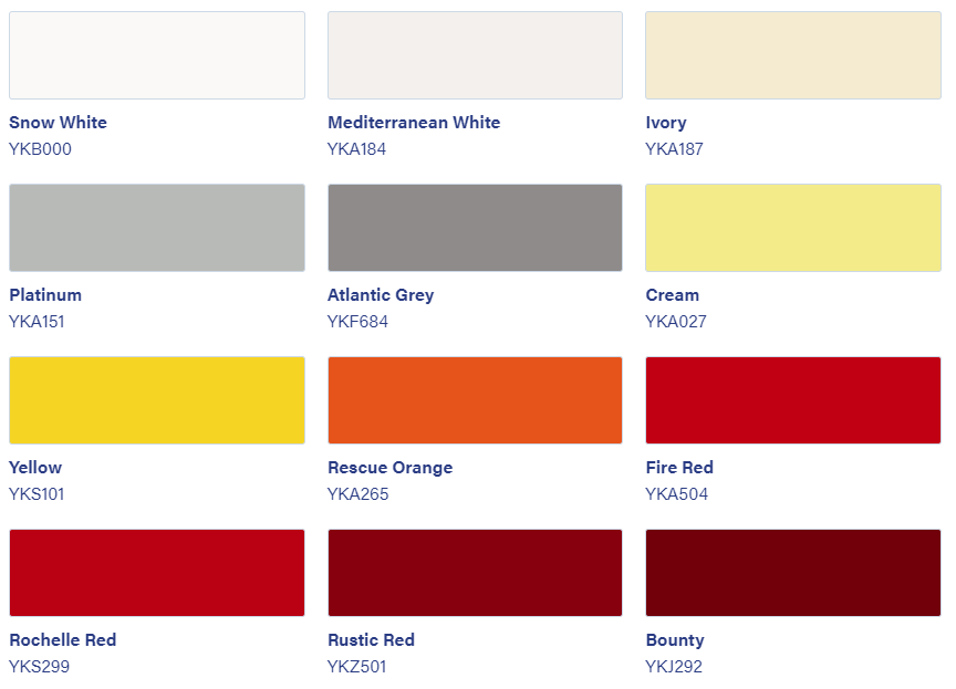 International Toplac Colour Chart