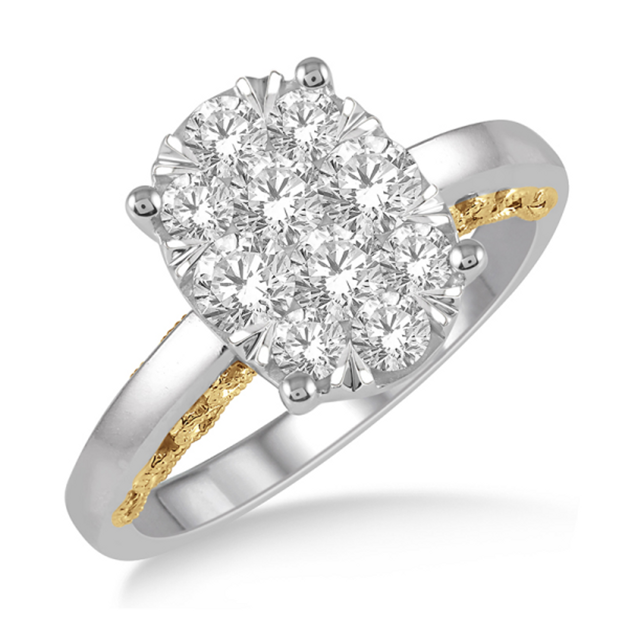 14k Multistone Diamond Cluster Ring – FERKOS FJ