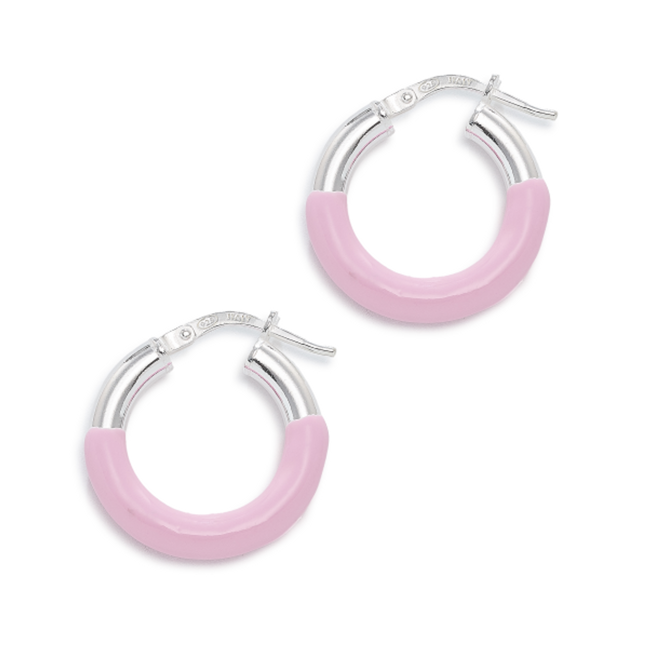 Shop Enamel Huggie Hoop Earrings Light Pink | Bivouac Ann Arbor