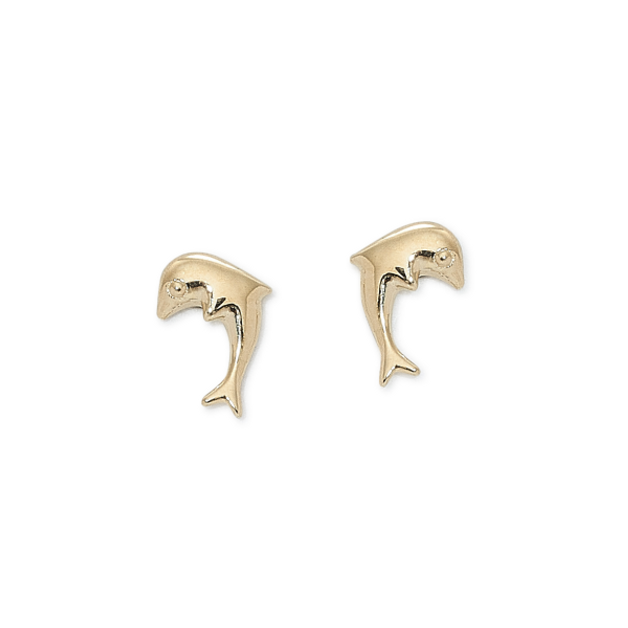 14k Yellow Gold Dolphin Hoop Earrings - Ruby Lane