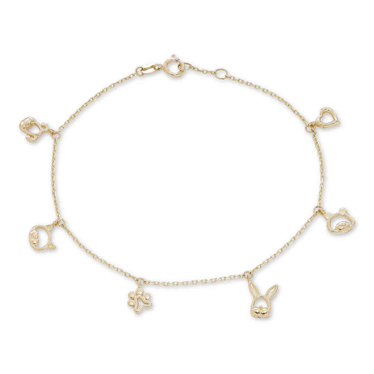 14K Gold Wide Charm Bracelet