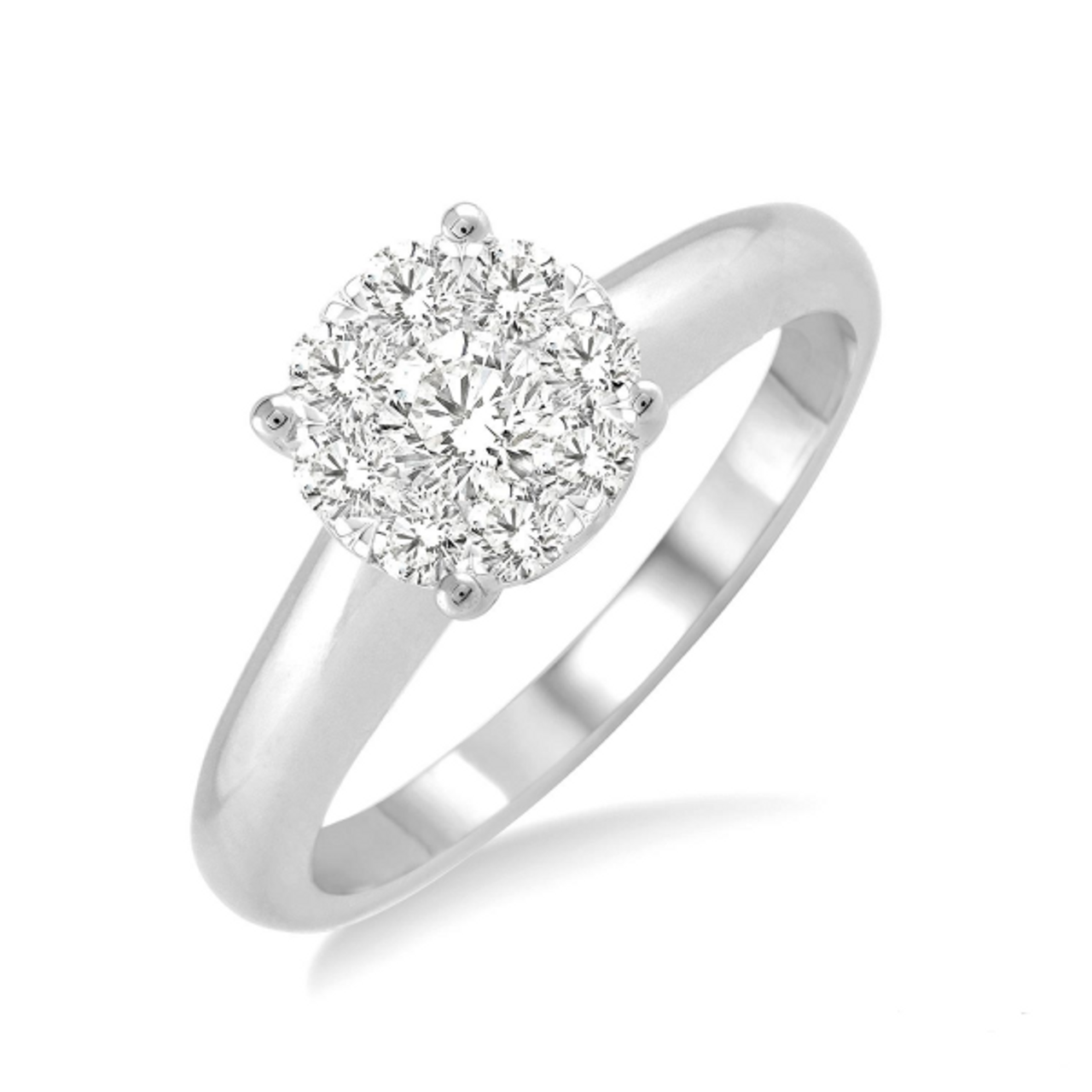 Two-Tone Princess Halo Diamond Ring — Salvatore & Co.