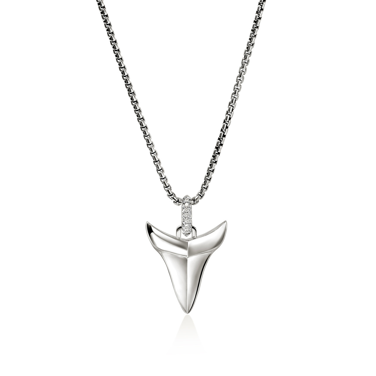 さら【クイックシルバー】シャーク・ボーンネックレス Men's Shark Tooth Pendant Necklace | Lux Bond & Green
