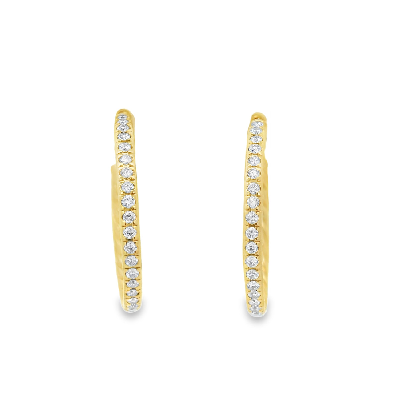 Estate David Yurman Pave Hoop Earrings [JEHOP1007]