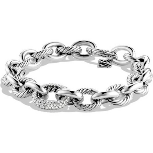 Oval Large Link Bracelet with Diamonds [2YSBR8049]