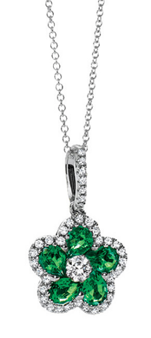 Emerald and Diamond Pendant Necklace [1DFED0317]