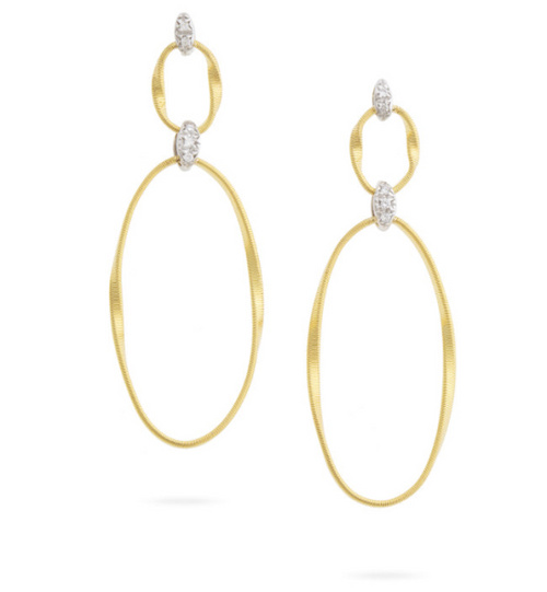 Diamond Flat Link Double Drop Earrings [1EADX4815]