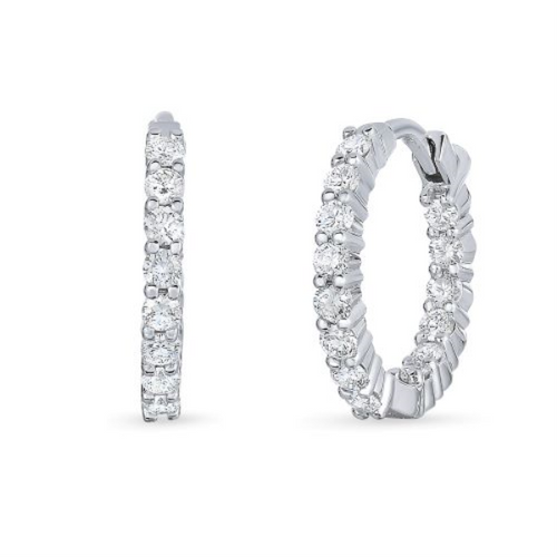 Perfect Diamond Hoop Earrings [1EAHP0222]