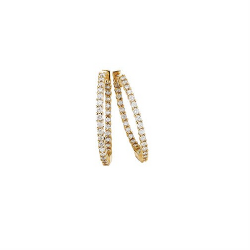 Diamond Hoop Earrings in 18k Yellow Gold [1EAHP0230]