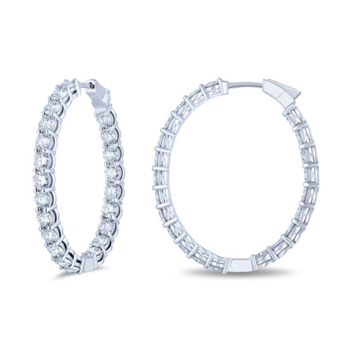 Oval Inside Out Diamond Hoops, 6.60 [1EAHP0431]