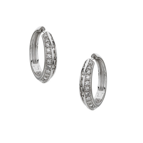 Diamond Hoop Earrings [1EAHP0684]