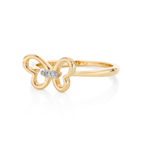 Butterfly Diamond Ring in 14k Yellow Gold [1FAD10784]