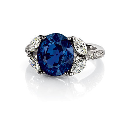 Sapphire and Diamond Ring in 18k White Gold [1FSDX1291]