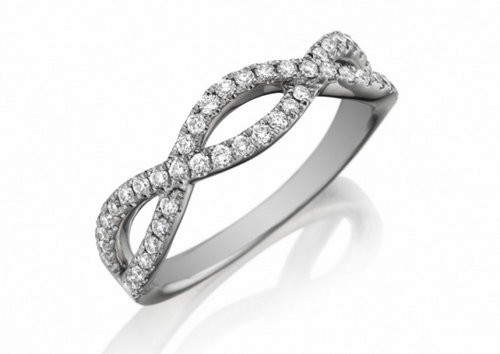 Henri Daussi Twisted Diamond Wedding Ring [1WADX4825]