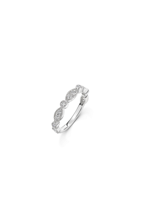 14K White Gold Diamond Wedding Ring [1WADX5292]