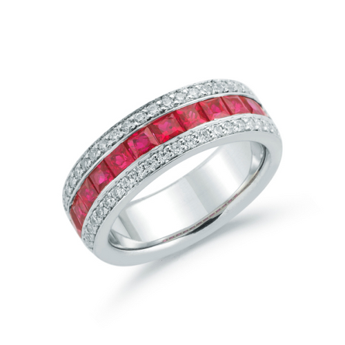 Ruby and Diamond Wedding Ring [1WRDX0295]