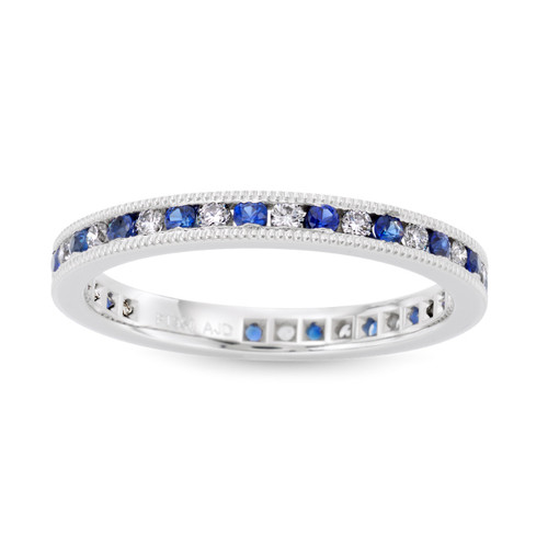 Sapphire and Diamond Wedding Ring [1WSDX0542]