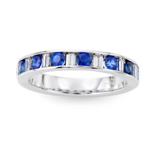 Sapphire and Diamond Wedding Ring [1WSDX0711]