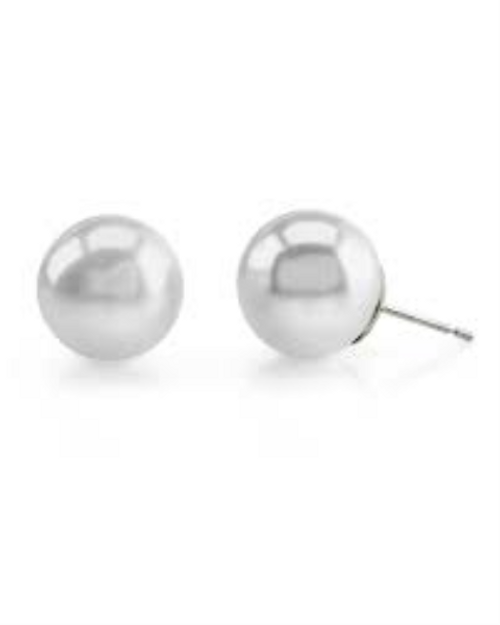 Freshwater Pearl Button Stud Earrings [2CPFE0193]